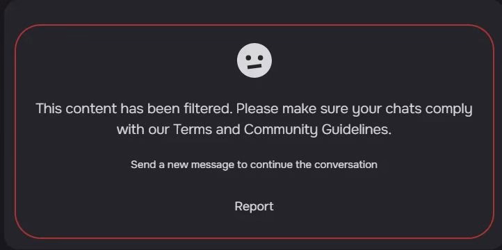 character ai filter message