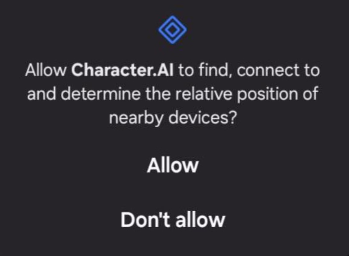 Allow Character.AI to find, connect to and determine the relative position of nearby devices