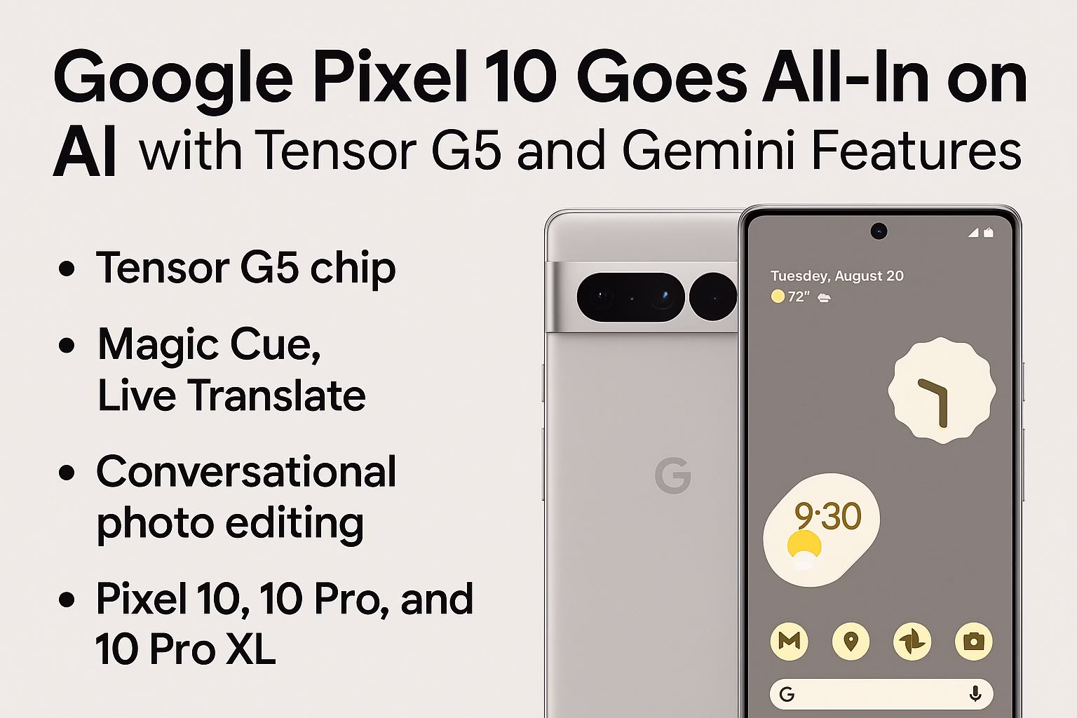 Pixel 10 Goes All-In on AI with Tensor G5 and Gemini
