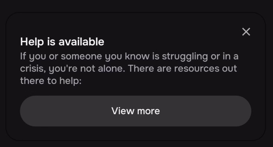 character ai help is available pop-up