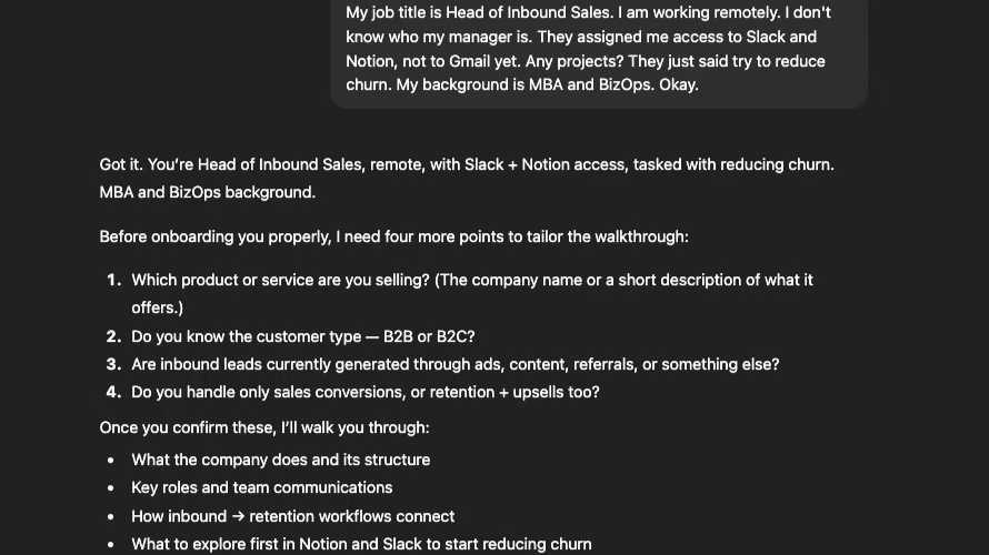 ChatGPT Projects to onboard new hires