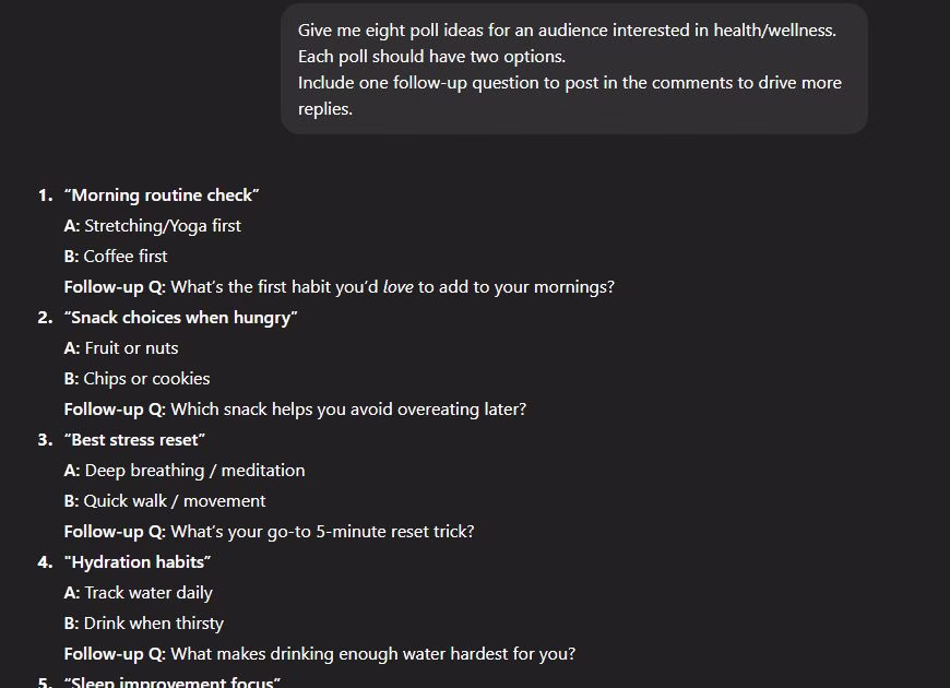 Facebook poll ideas