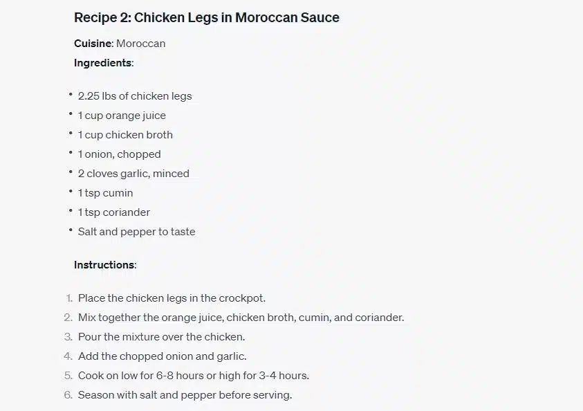 Recipe Chicken Legs in Moroccan Sauce
