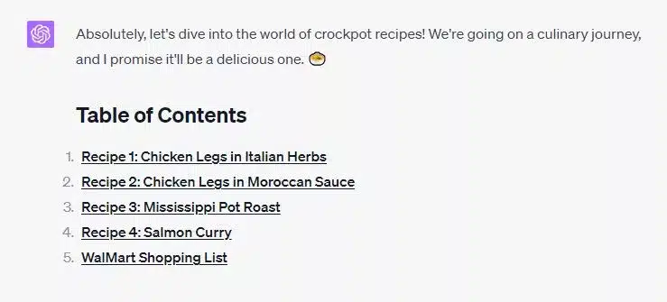 a week's worth of meal-planning made by chatgpt