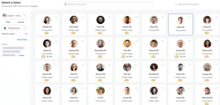 Murf AI user interface