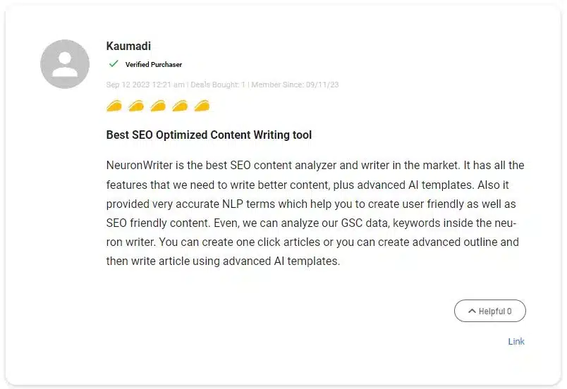 NeuronWriter user reviews