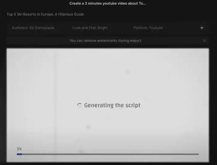 generating script for text to video