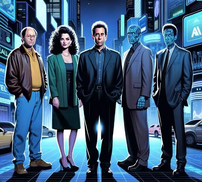 original Seinfeld characters and their AI-generated counterparts