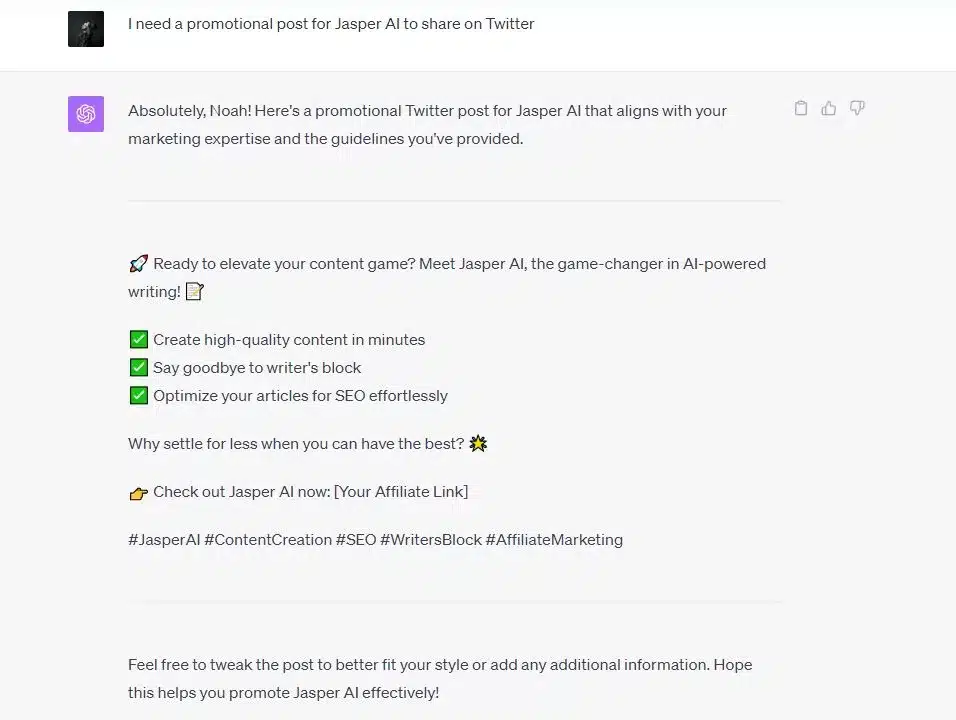 use chatgpt to craft content
