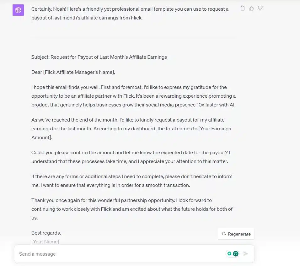 use chatgpt to craft emails