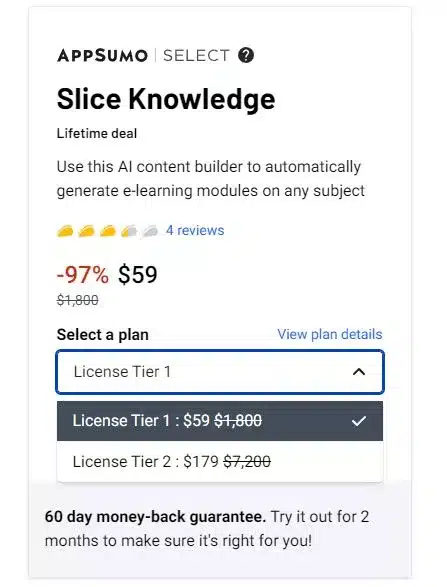 slice knowledge pricing