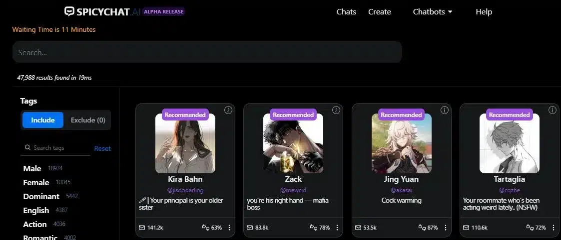 SpicyChat comes in 4th