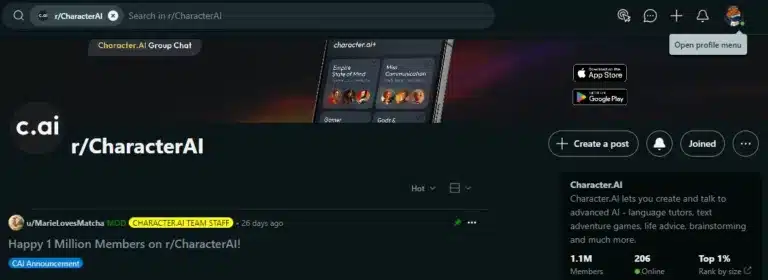 Character AI’s Reddit Community Growth and Impact – Celebrating a Milestone