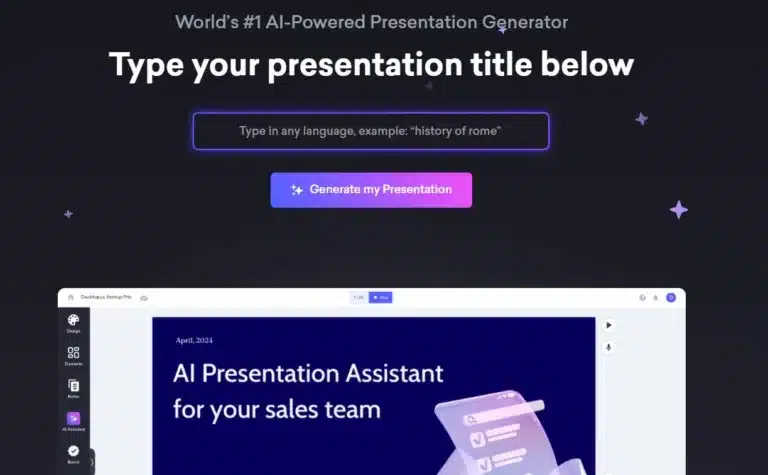 Decktopus AI presentation tool