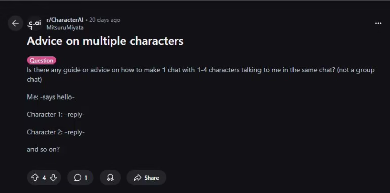 Chat with multiple characters on Character AI