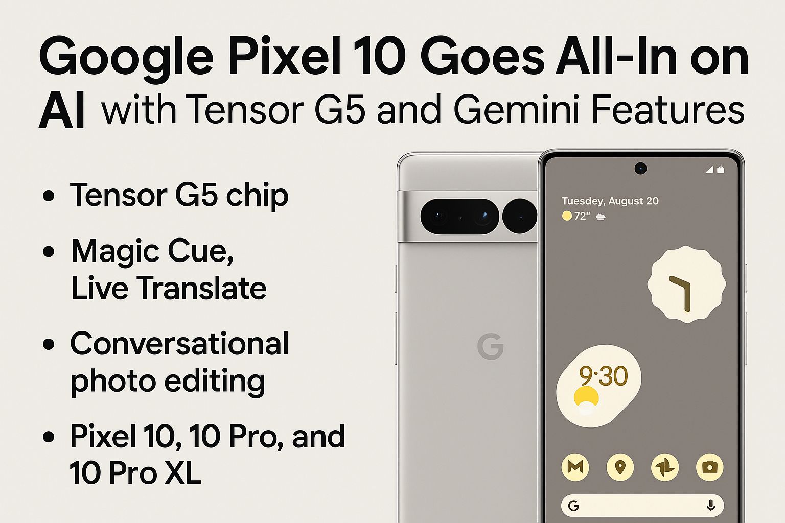 Google Pixel 10 Goes All-In on AI with Tensor G5 and Gemini Features ...