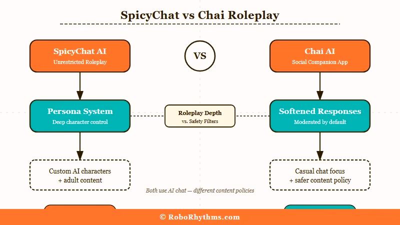 SpicyChat vs Chai AI roleplay comparison no filter