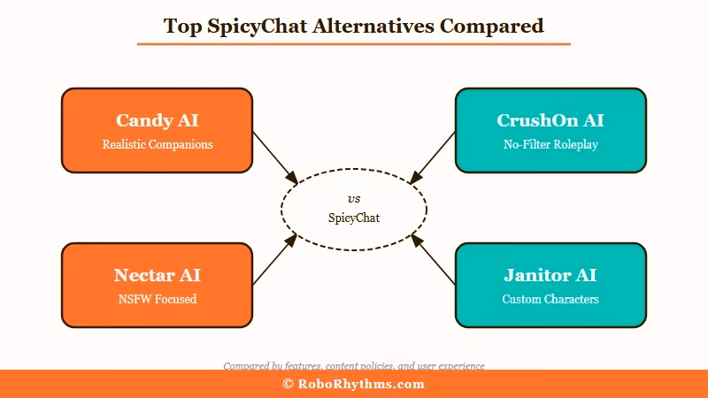 Seven best SpicyChat AI alternatives compared by use case