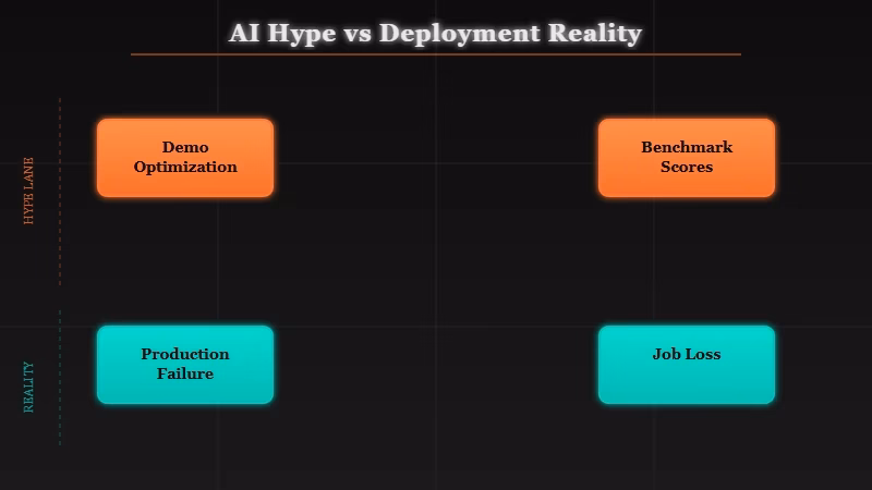 AI industry benchmark optimization versus deployment reliability gap