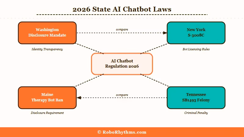 Five states with new AI companion chatbot laws 2026