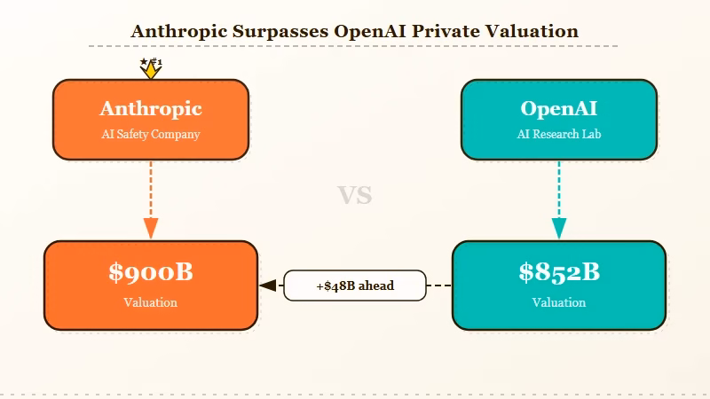 Anthropic OpenAI valuation comparison diagram