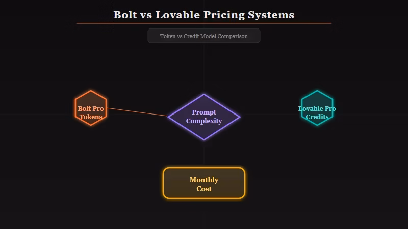 Bolt vs Lovable pricing token credit system breakdown