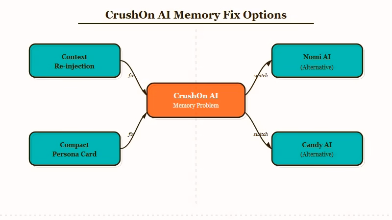 CrushOn AI memory fix workaround rebuild switch alternatives