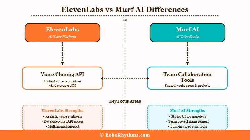 ElevenLabs vs Murf AI use case comparison diagram