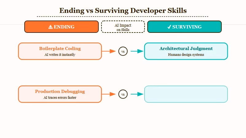 What coding skills end vs survive in AI era 2026