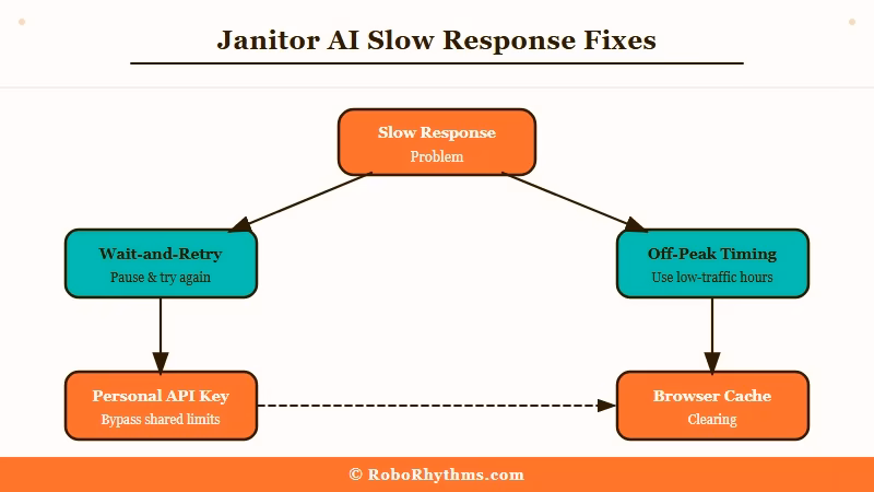 Six-step fix sequence for JanitorAI slow response