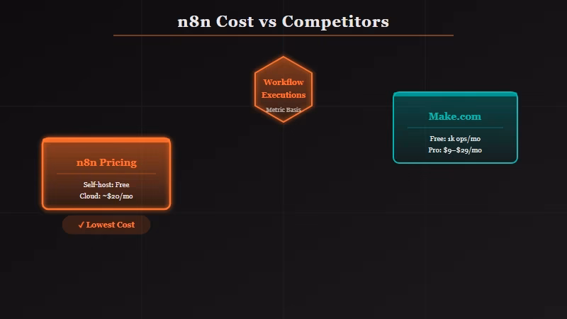 n8n vs Make.com vs Zapier pricing comparison chart