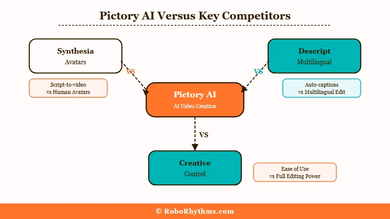 Pictory AI versus Synthesia Descript comparison 2026