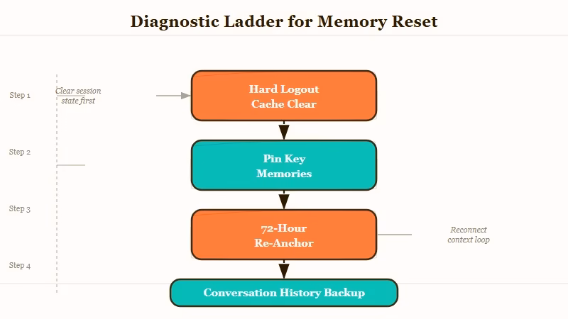 Replika memory diagnostic ladder five steps