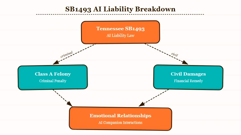Tennessee SB1493 AI companion law key provisions diagram