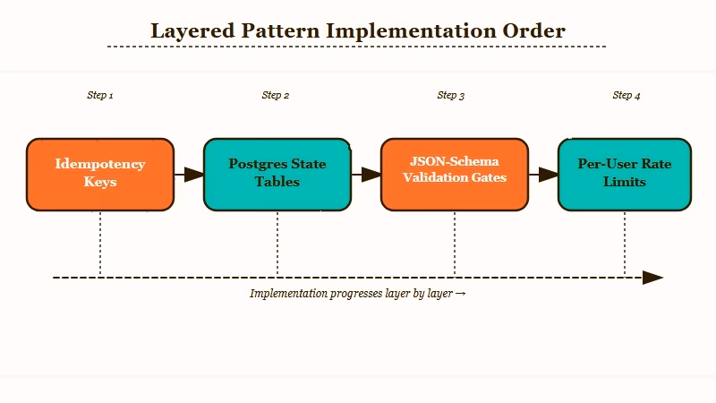 Five-step implementation order for AI agent patterns