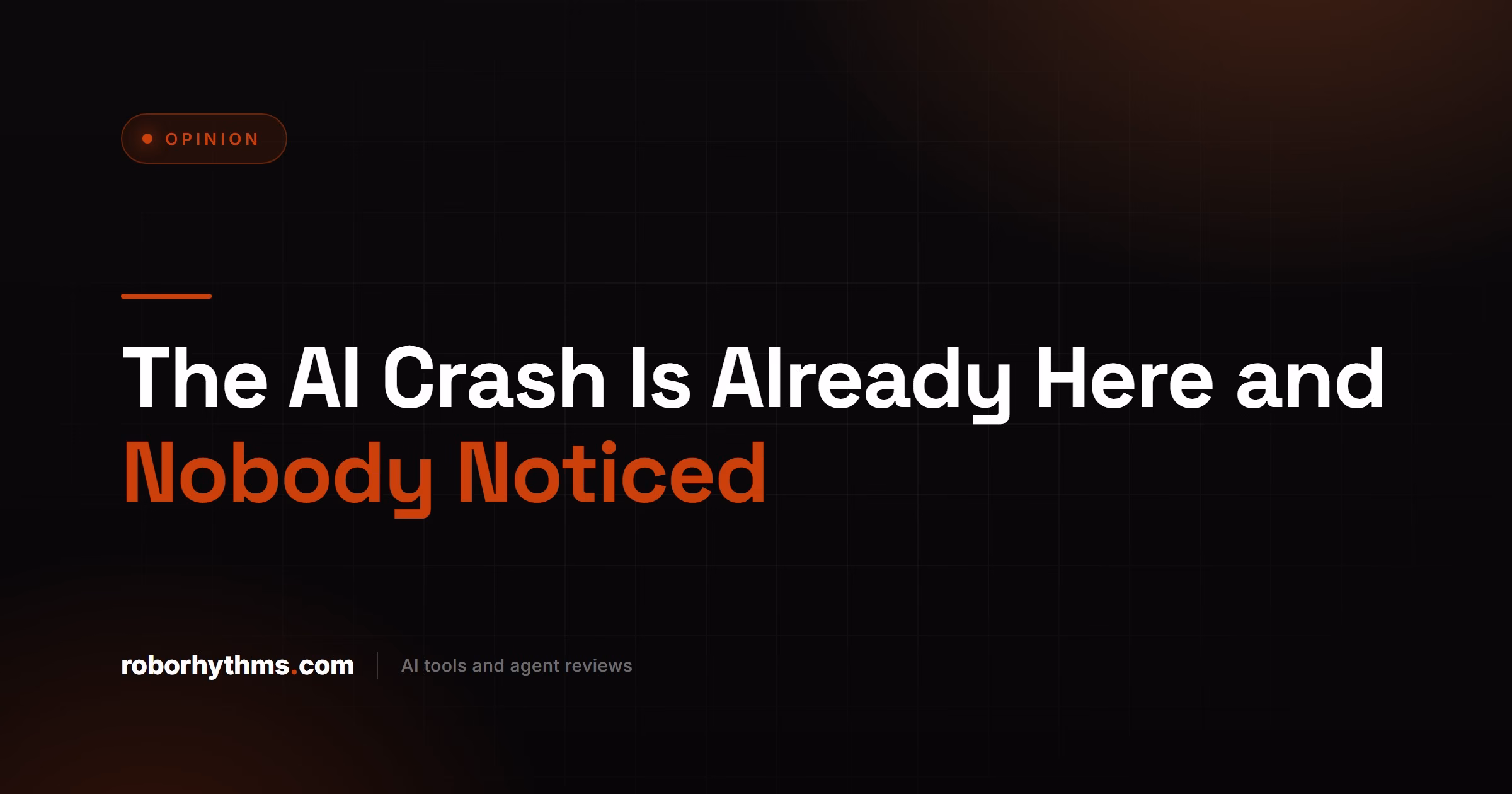 The AI Crash Is Already Here and Nobody Noticed