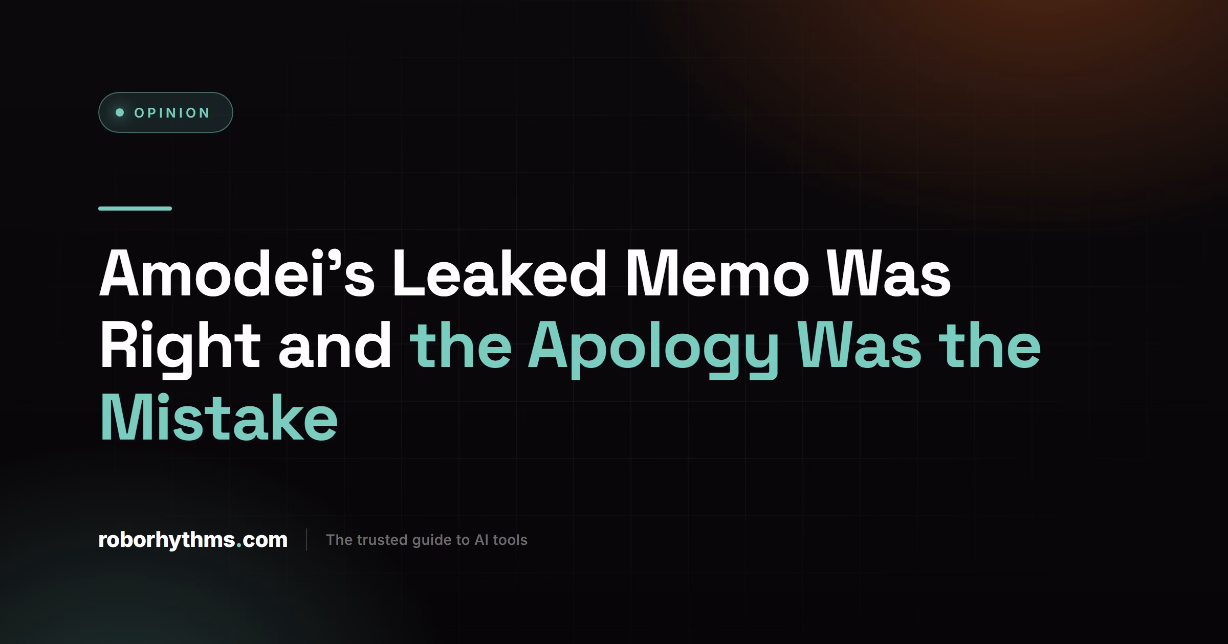 Amodei Leaked Pentagon Memo Was Right