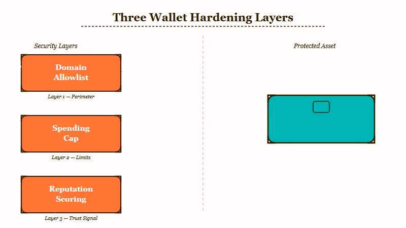 Three hardening layers for agent payments