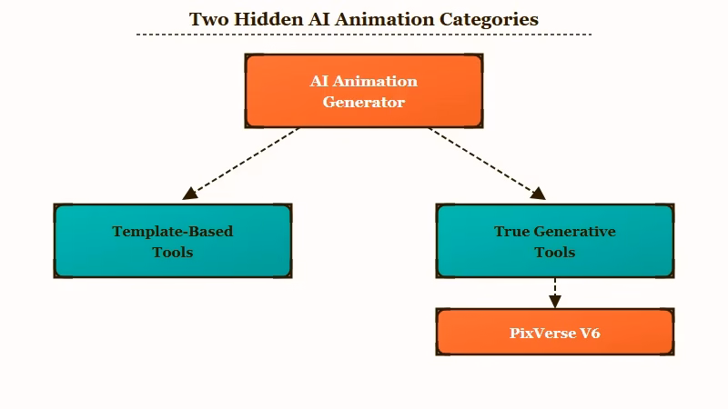 AI animation template versus generative tools split