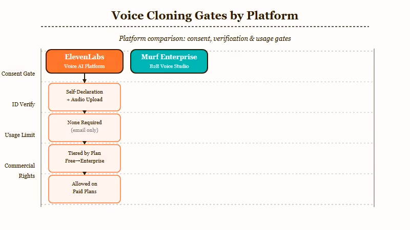 Voice cloning tier gates across AI voice generators