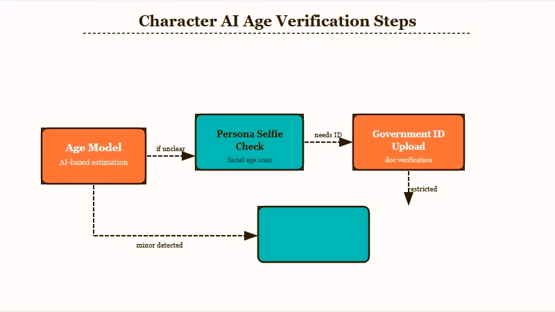 Character AI age verification Persona selfie ID flow