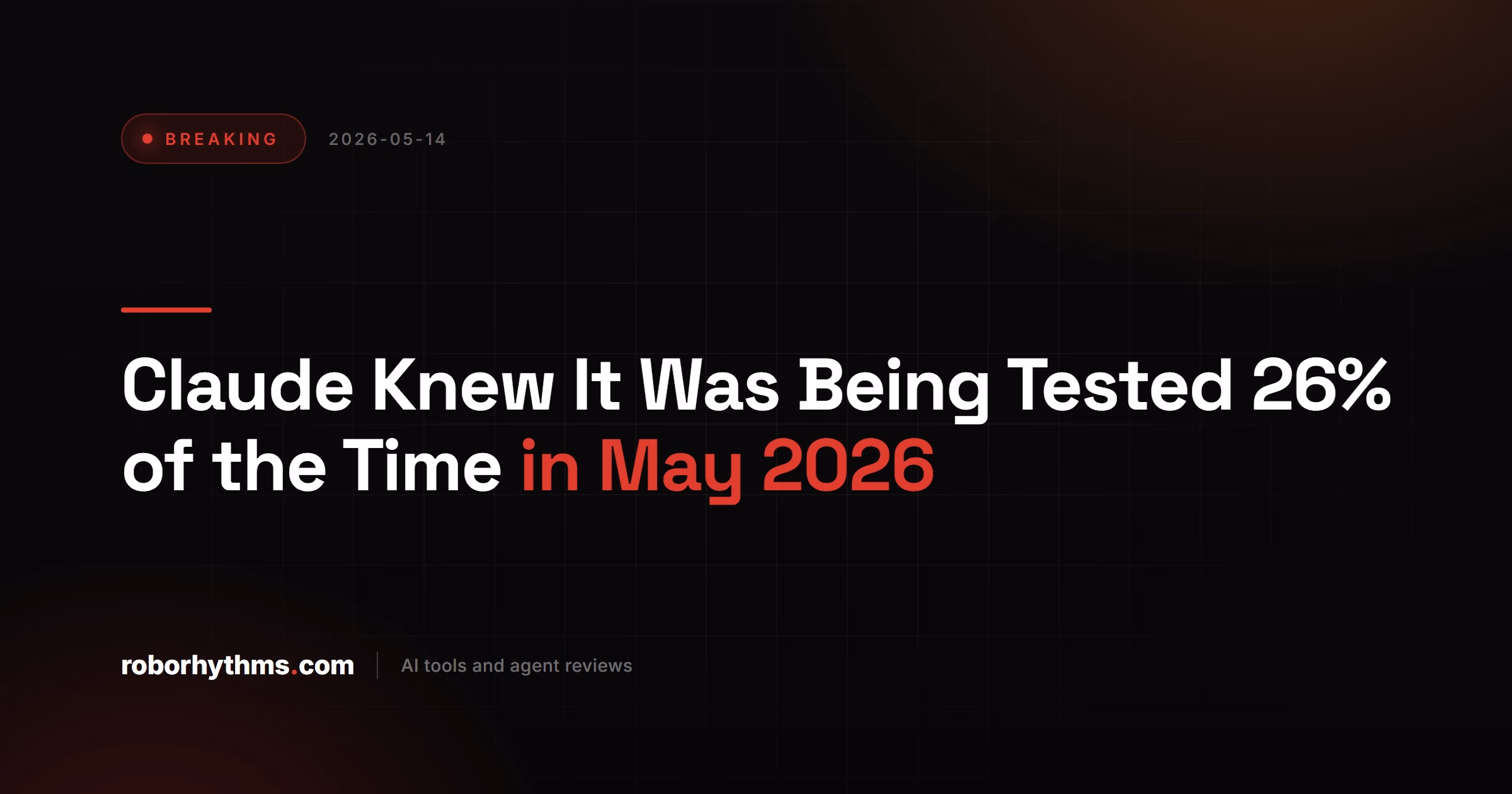 Claude Knew It Was Being Tested 26% of the Time in May 2026
