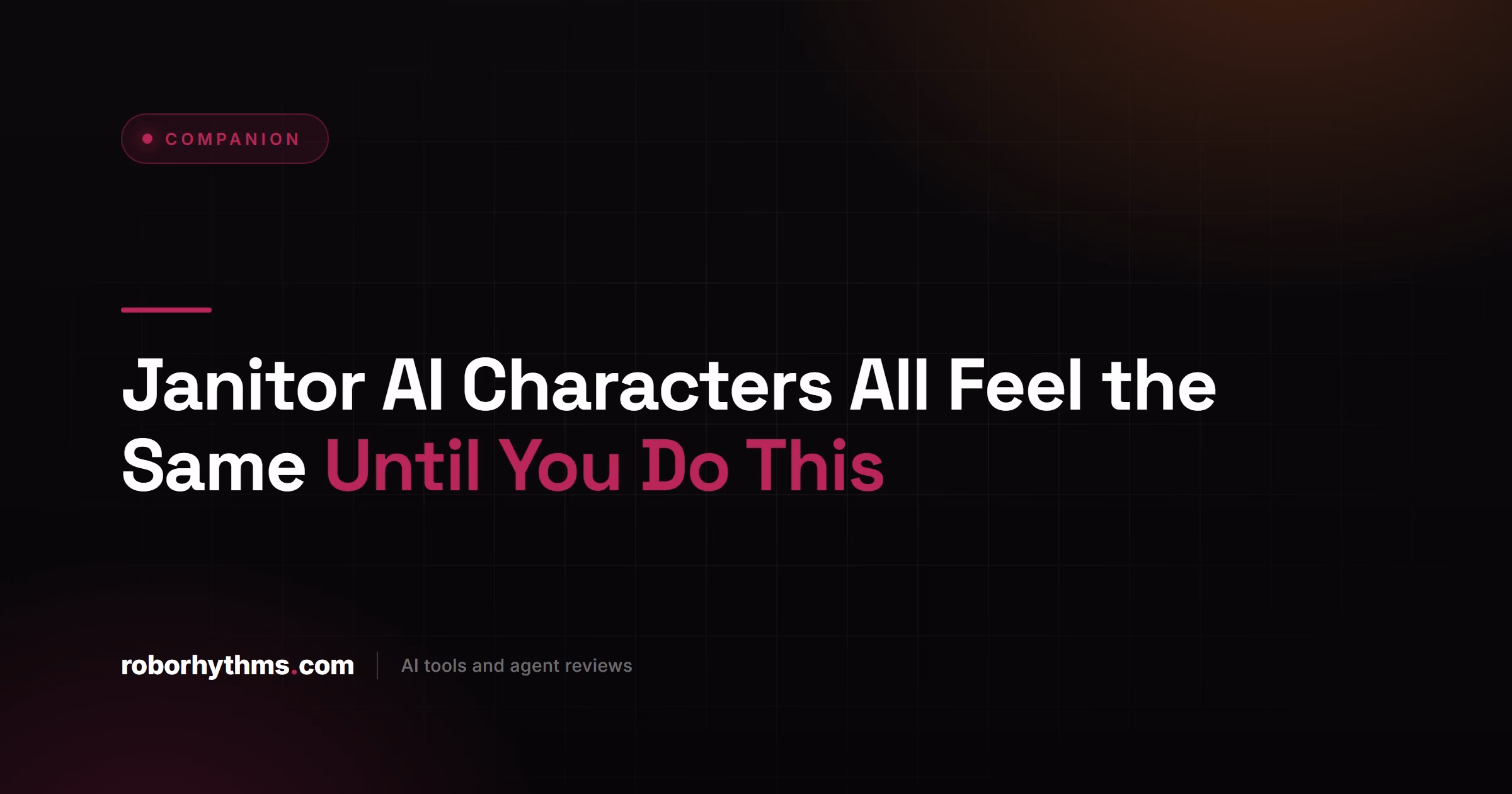 Janitor AI Characters Feel the Same