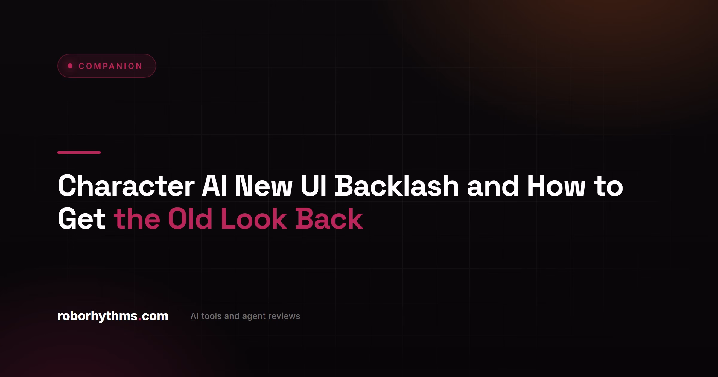 Character AI New UI Backlash and Old Look