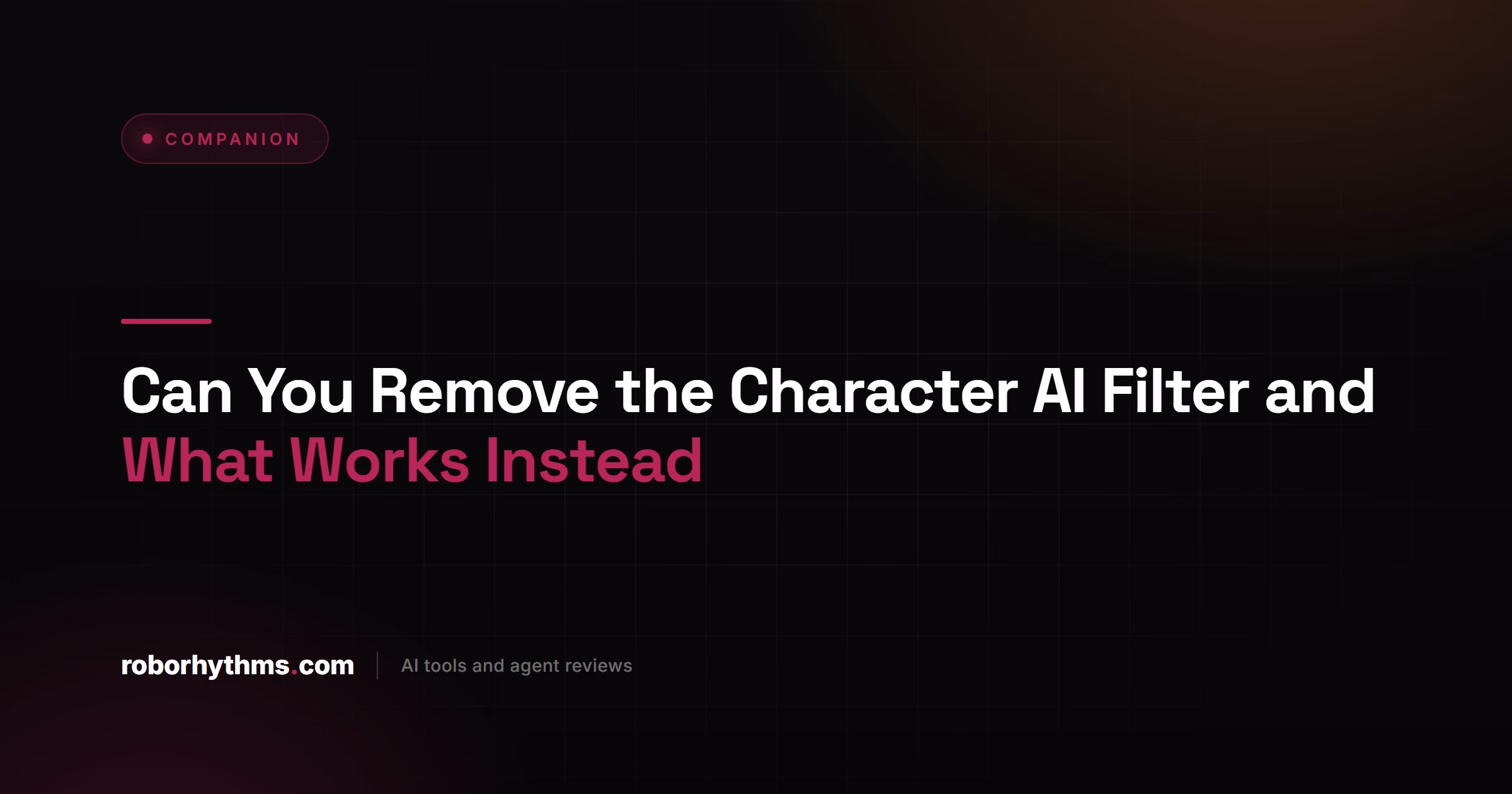 Can you remove the Character AI filter and what works instead