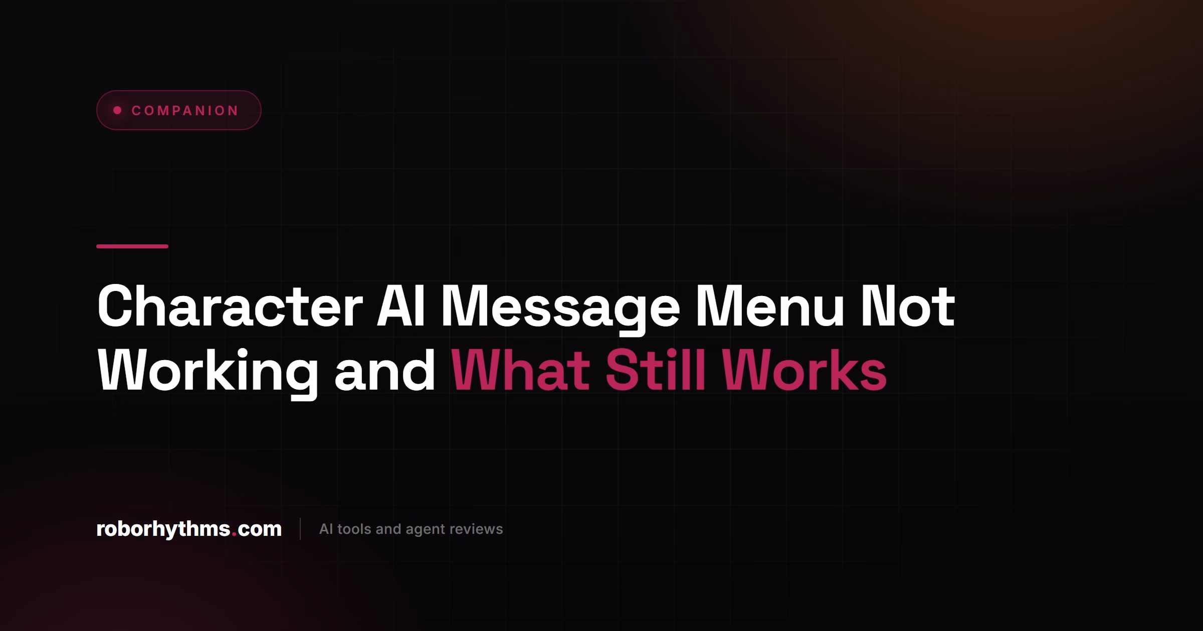 Character AI Message Menu Not Working and What Still Works