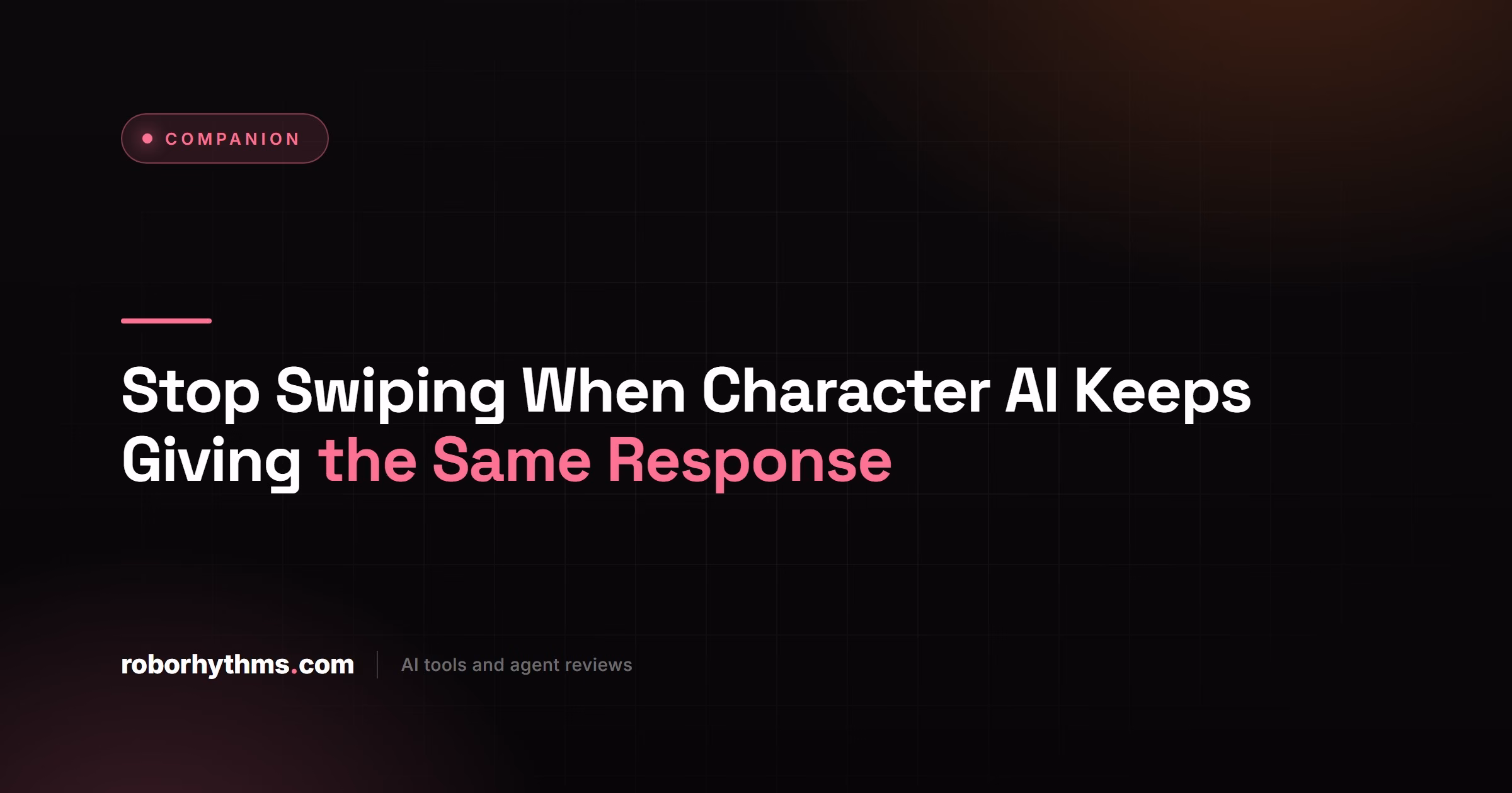 Character AI Same Response Every Swipe