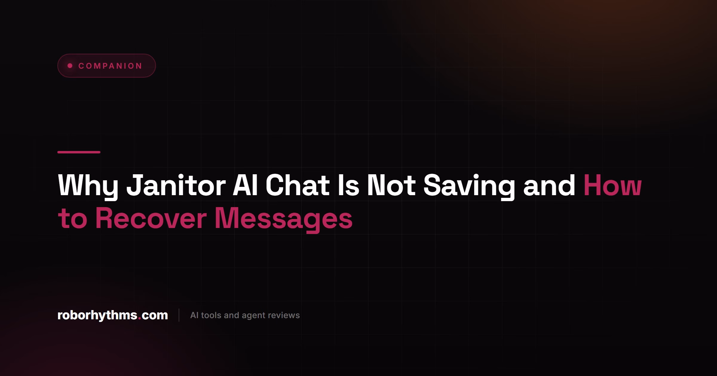 Why Janitor AI Chat Is Not Saving and How to Recover Messages