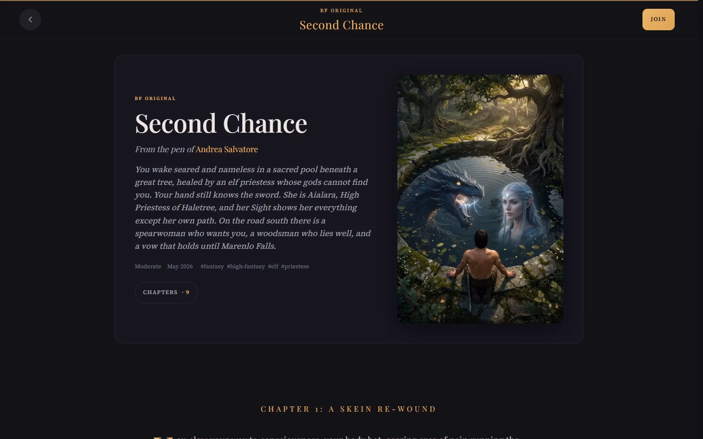 Second Chance, a fantasy romance Original on BlushFiction